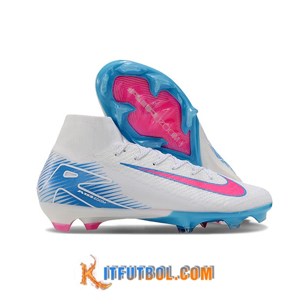 Nike Botas De Fútbol Air Zoom Mercurial Superfly IIX Elite FG Blanco/Azul/Rosa -02
