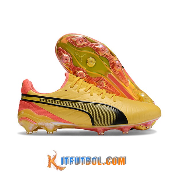 PUMA Botas De Fútbol KING FG/AG Amarillo/Naranja/Negro