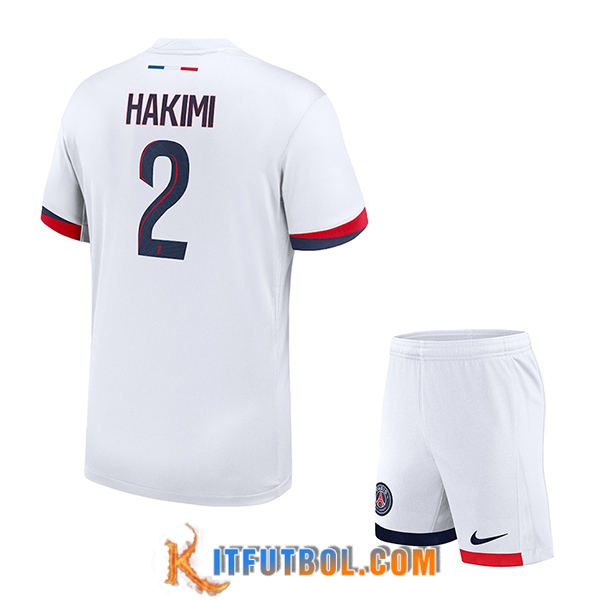 Camisetas De Futbol PSG (HAKIMI #2) Ninos 2024/2025 Segunda