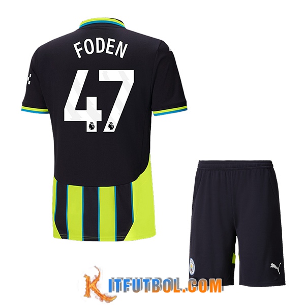 Camisetas De Futbol Manchester City (FODEN #47) Ninos 2024/2025 Segunda