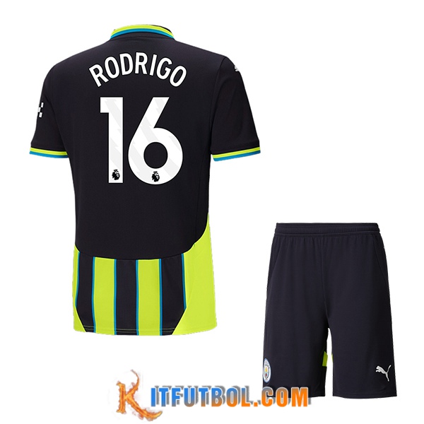 Camisetas De Futbol Manchester City (RODRIGO #16) Ninos 2024/2025 Segunda