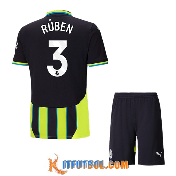 Camisetas De Futbol Manchester City (RÚBEN #3) Ninos 2024/2025 Segunda
