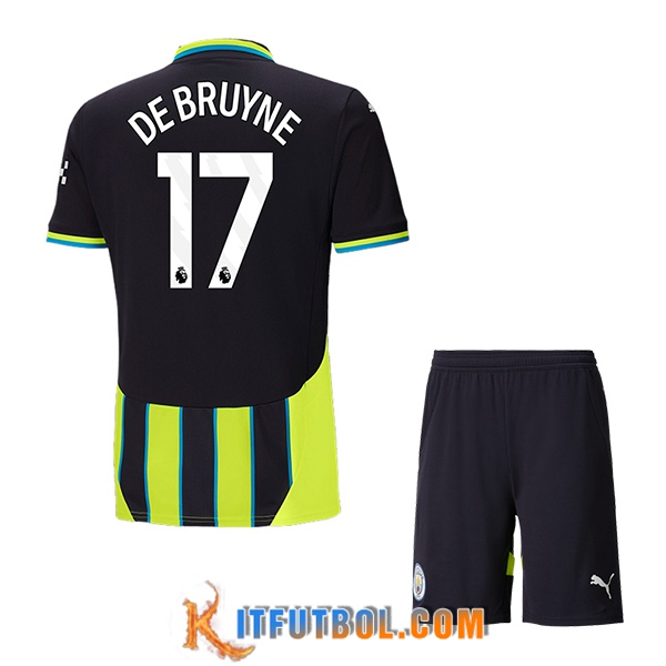 Camisetas De Futbol Manchester City (DE BRUYNE #17) Ninos 2024/2025 Segunda