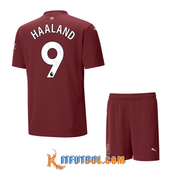 Camisetas De Futbol Manchester City (HAALAND #9) Ninos 2024/2025 Tercera