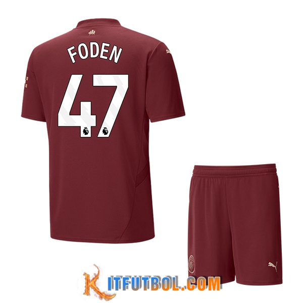 Camisetas De Futbol Manchester City (FODEN #47) Ninos 2024/2025 Tercera