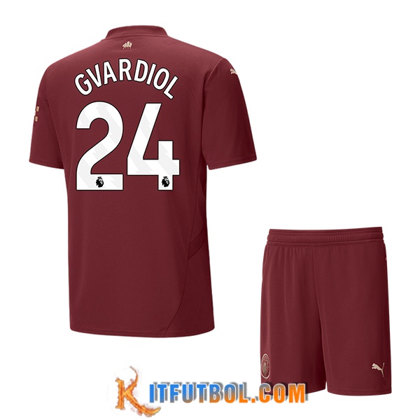 Camisetas De Futbol Manchester City (GVARDIOL #24) Ninos 2024/2025 Tercera