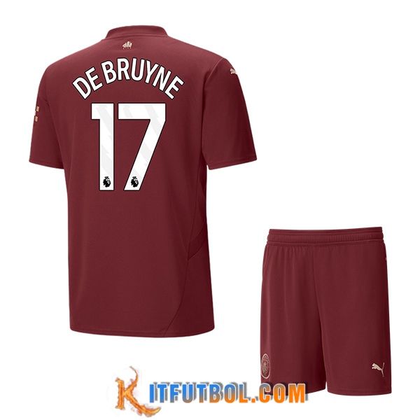 Camisetas De Futbol Manchester City (DE BRUYNE #17) Ninos 2024/2025 Tercera
