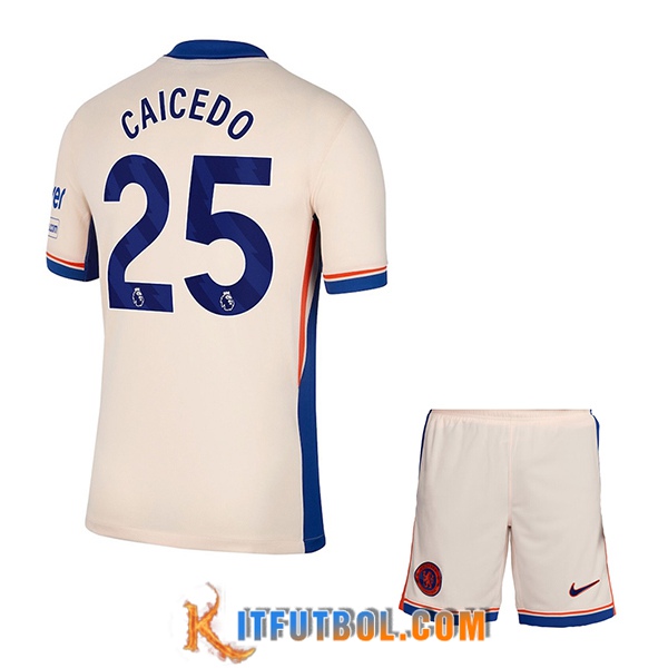 Camisetas De Futbol Chelsea (CAICEDO #25) Ninos 2024/2025 Segunda