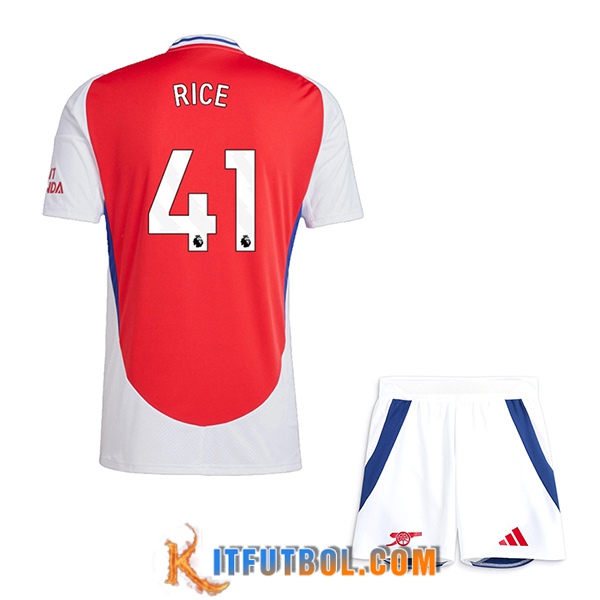 Camisetas De Futbol Arsenal (RICE #41) Ninos 2024/2025 Primera