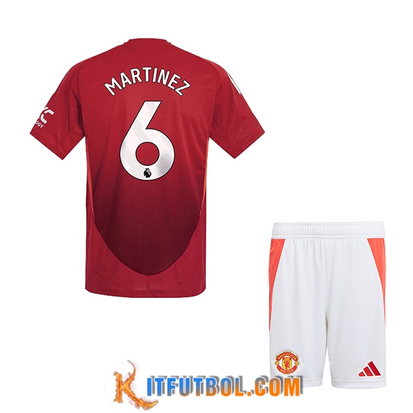 Camisetas De Futbol Manchester United (MARTINEZ #6) Ninos 2024/2025 Primera