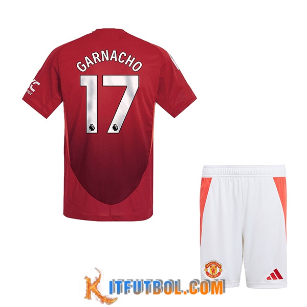 Camisetas De Futbol Manchester United (GARNACHO #17) Ninos 2024/2025 Primera