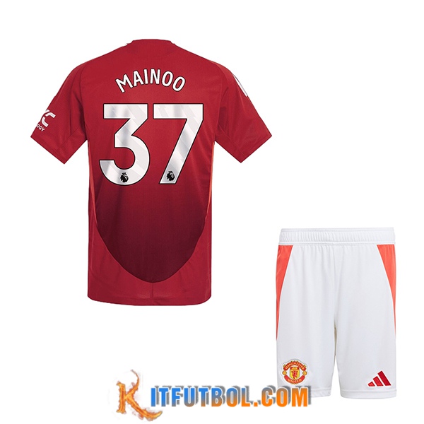 Camisetas De Futbol Manchester United (MAINOO #37) Ninos 2024/2025 Primera