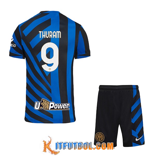 Camisetas De Futbol Inter Milan (THURAM #9) Ninos 2024/2025 Primera