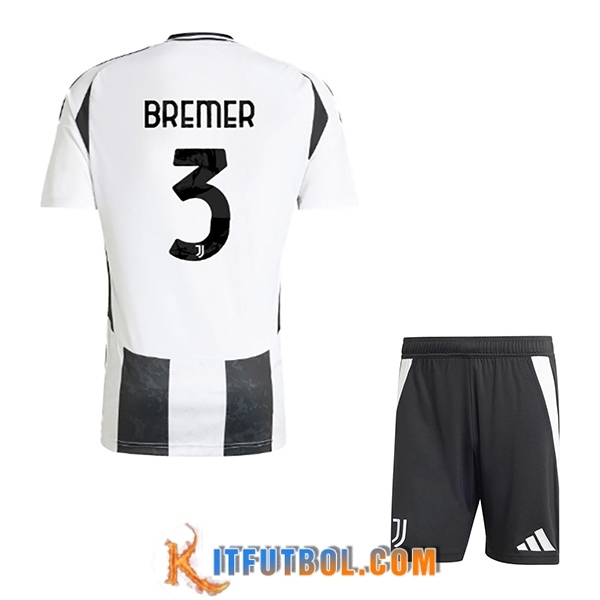 Camisetas De Futbol Juventus (BREMER #3) Ninos 2024/2025 Primera