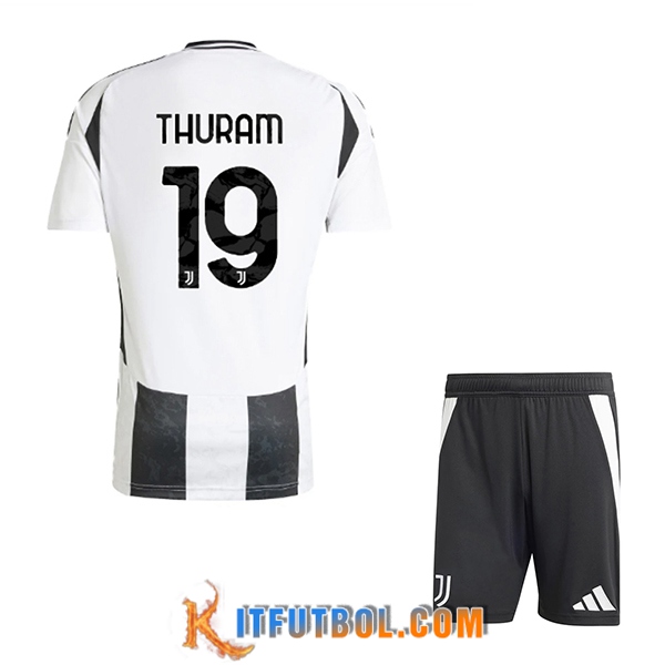 Camisetas De Futbol Juventus (THURAM #19) Ninos 2024/2025 Primera