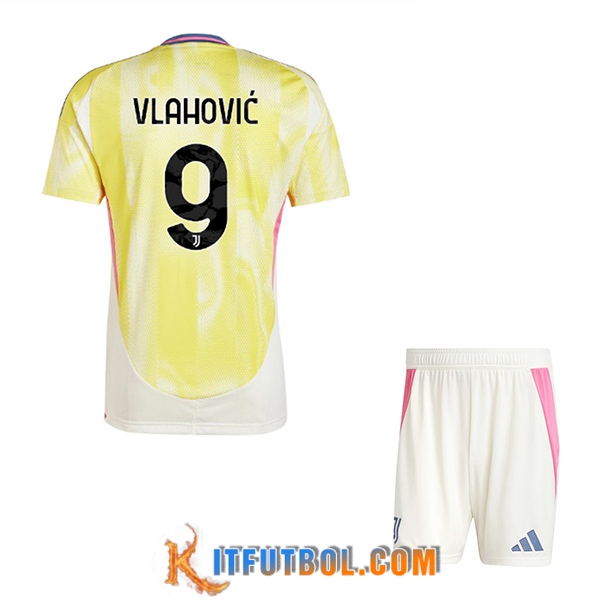 Camisetas De Futbol Juventus (VLAHOVIC #9) Ninos 2024/2025 Segunda
