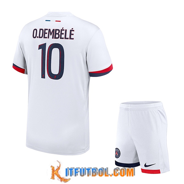 Camisetas De Futbol PSG (O.DEMBÉLÉ #10) Ninos 2024/2025 Segunda