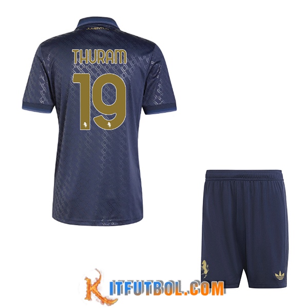Camisetas De Futbol Juventus (THURAM #19) Ninos 2024/2025 Tercera