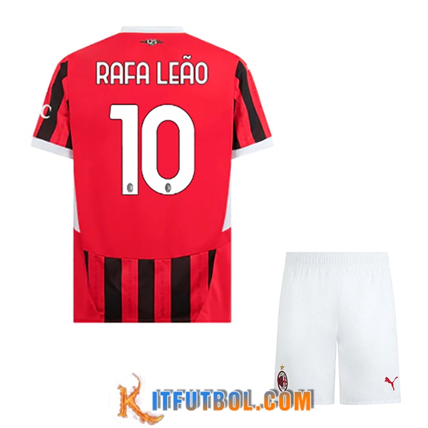 Camisetas De Futbol AC Milan (RAFAEL LEÃO #10) Ninos 2024/2025 Primera