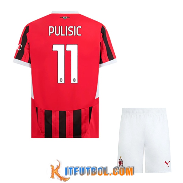 Camisetas De Futbol AC Milan (PULISIC #11) Ninos 2024/2025 Primera