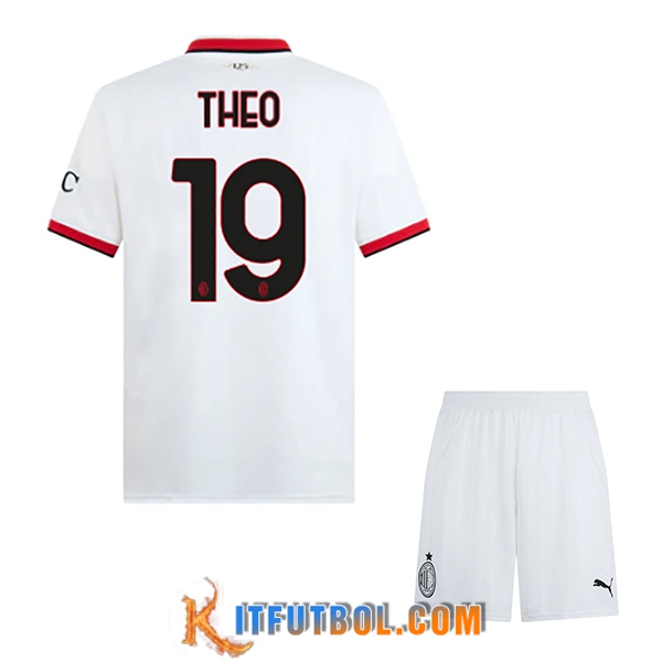 Camisetas De Futbol AC Milan (THEO #19) Ninos 2024/2025 Segunda