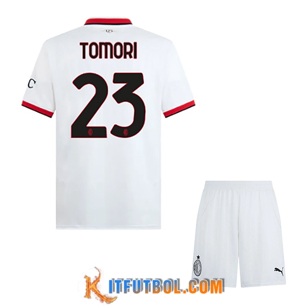 Camisetas De Futbol AC Milan (TOMORI #23) Ninos 2024/2025 Segunda