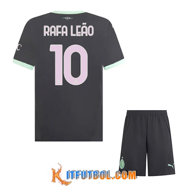 Camisetas De Futbol AC Milan (RAFAEL LEÃO #10) Ninos 2024/2025 Tercera