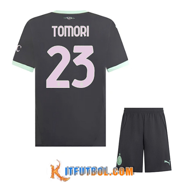 Camisetas De Futbol AC Milan (TOMORI #23) Ninos 2024/2025 Tercera