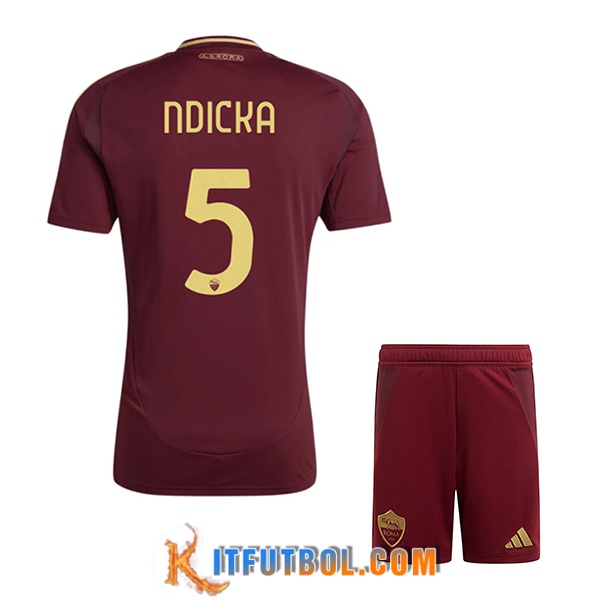 Camisetas De Futbol AS Roma (NDICKA #5) Ninos 2024/2025 Primera