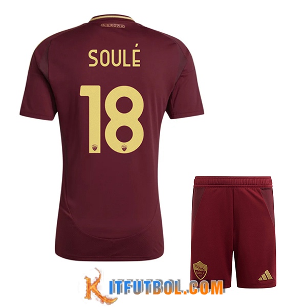 Camisetas De Futbol AS Roma (SOULÉ #18) Ninos 2024/2025 Primera