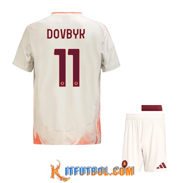 Camisetas De Futbol AS Roma (DOVBYK #11) Ninos 2024/2025 Segunda