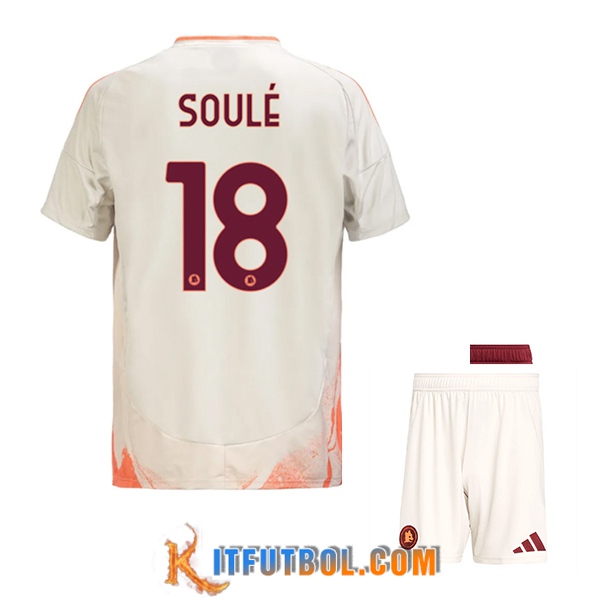Camisetas De Futbol AS Roma (SOULÉ #18) Ninos 2024/2025 Segunda