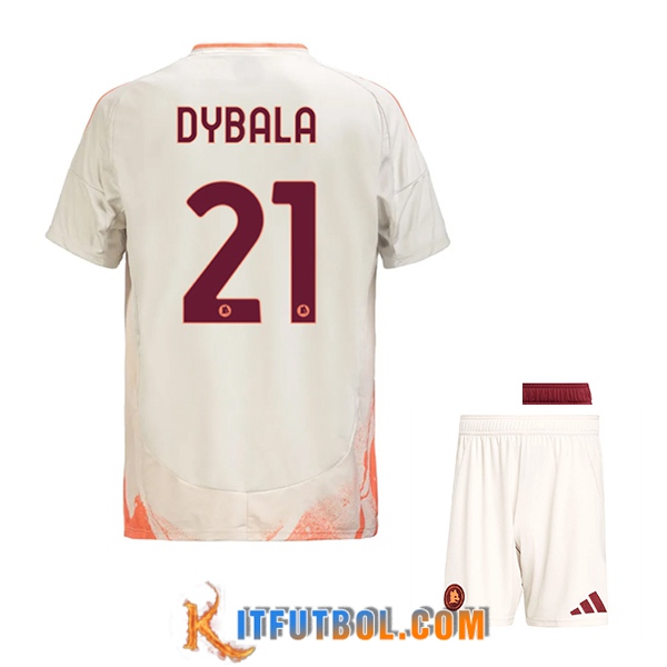 Camisetas De Futbol AS Roma (DYBALA #21) Ninos 2024/2025 Segunda