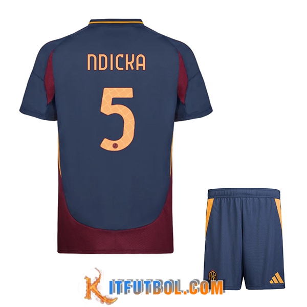 Camisetas De Futbol AS Roma (NDICKA #5) Ninos 2024/2025 Tercera