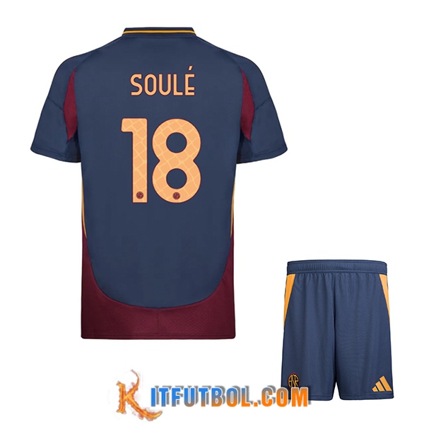 Camisetas De Futbol AS Roma (SOULÉ #18) Ninos 2024/2025 Tercera