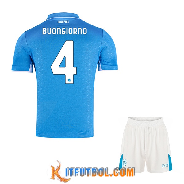 Camisetas De Futbol SSC Napoli (BUONGIORNO #4) Ninos 2024/2025 Primera