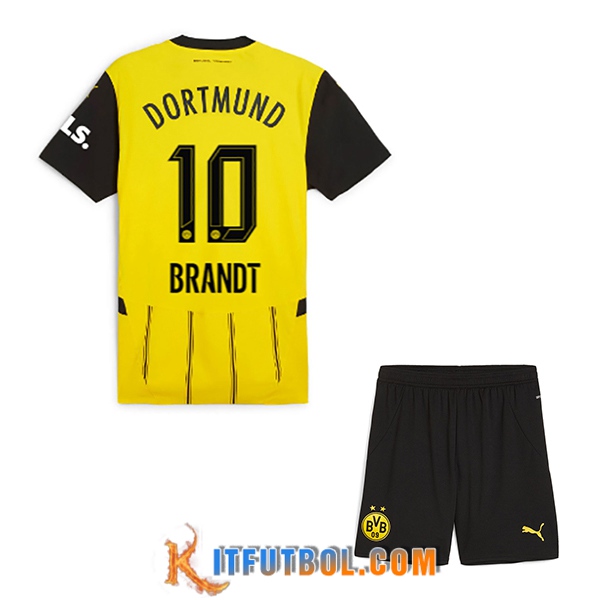 Camisetas De Futbol Dortmund BVB (BRANDT #10) Ninos 2024/2025 Primera