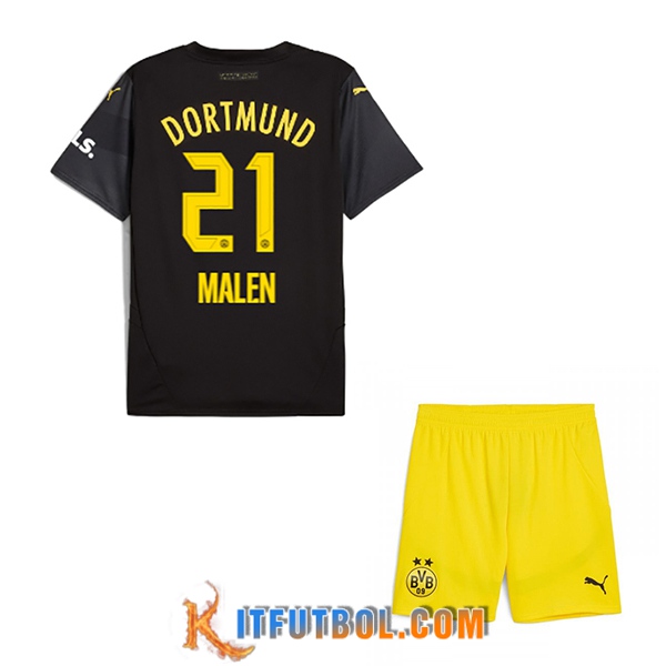 Camisetas De Futbol Dortmund BVB (MALEN #21) Ninos 2024/2025 Segunda