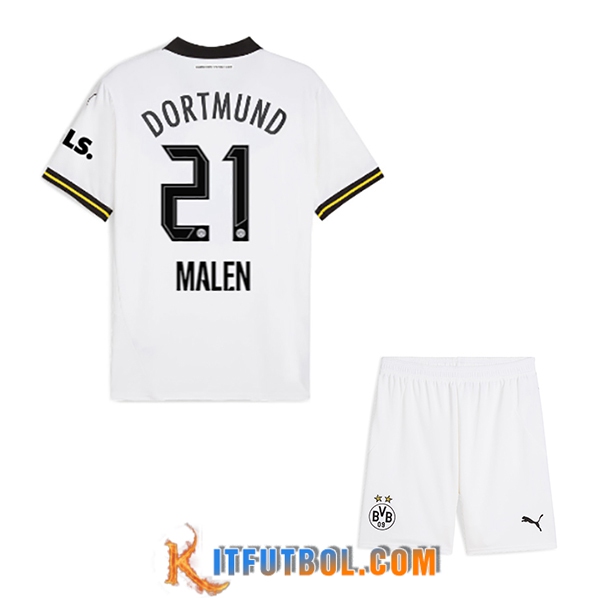 Camisetas De Futbol Dortmund BVB (MALEN #21) Ninos 2024/2025 Tercera
