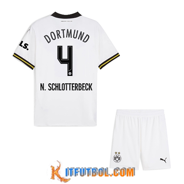Camisetas De Futbol Dortmund BVB (N.SCHLOTTERBECK #4) Ninos 2024/2025 Tercera