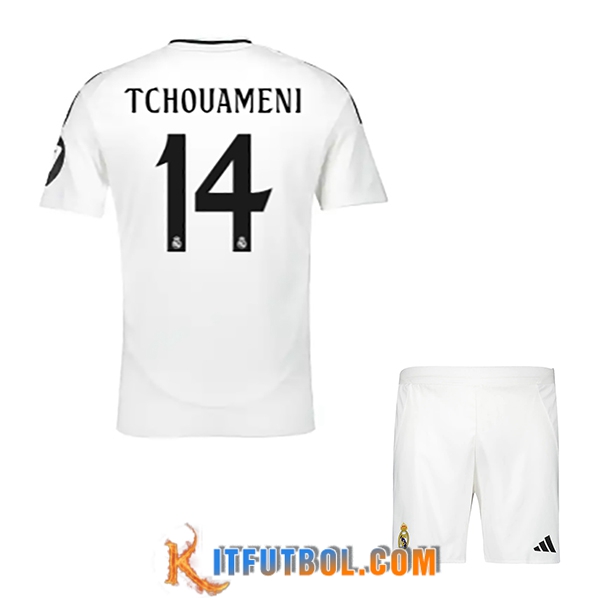 Camisetas De Futbol Real Madrid (TCHOUAMÉNI #14) Ninos 2024/2025 Primera