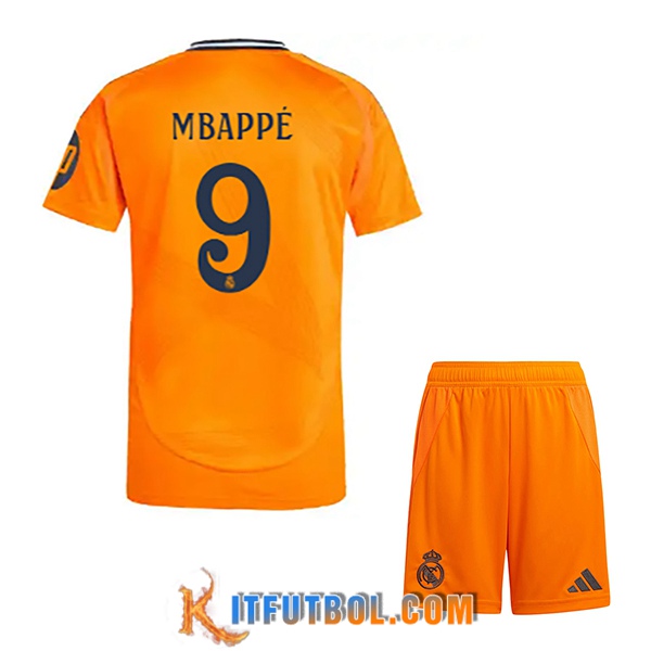 Camisetas De Futbol Real Madrid (Mbappé #9) Ninos 2024/2025 Segunda