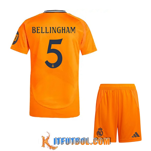 Camisetas De Futbol Real Madrid (BELLINGHAM #5) Ninos 2024/2025 Segunda