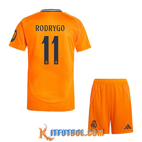 Camisetas De Futbol Real Madrid (RODRYGO #11) Ninos 2024/2025 Segunda