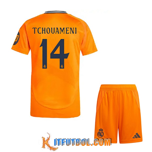 Camisetas De Futbol Real Madrid (TCHOUAMÉNI #14) Ninos 2024/2025 Segunda