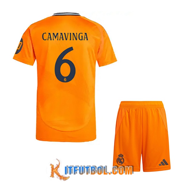 Camisetas De Futbol Real Madrid (CAMAVINGA #6) Ninos 2024/2025 Segunda