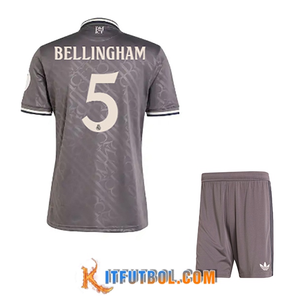 Camisetas De Futbol Real Madrid (BELLINGHAM #5) Ninos 2024/2025 Tercera