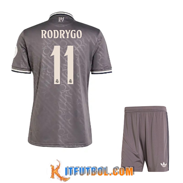 Camisetas De Futbol Real Madrid (RODRYGO #11) Ninos 2024/2025 Tercera