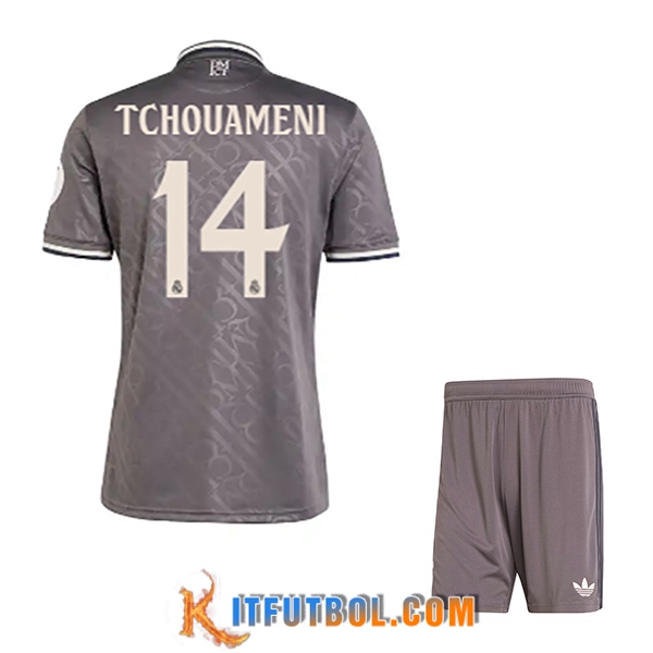 Camisetas De Futbol Real Madrid (TCHOUAMÉNI #14) Ninos 2024/2025 Tercera