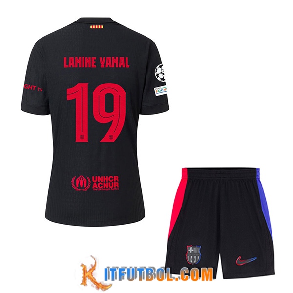 Camisetas De Futbol Barcelona (LAMINE YAMAL #19) Ninos 2024/2025 Segunda
